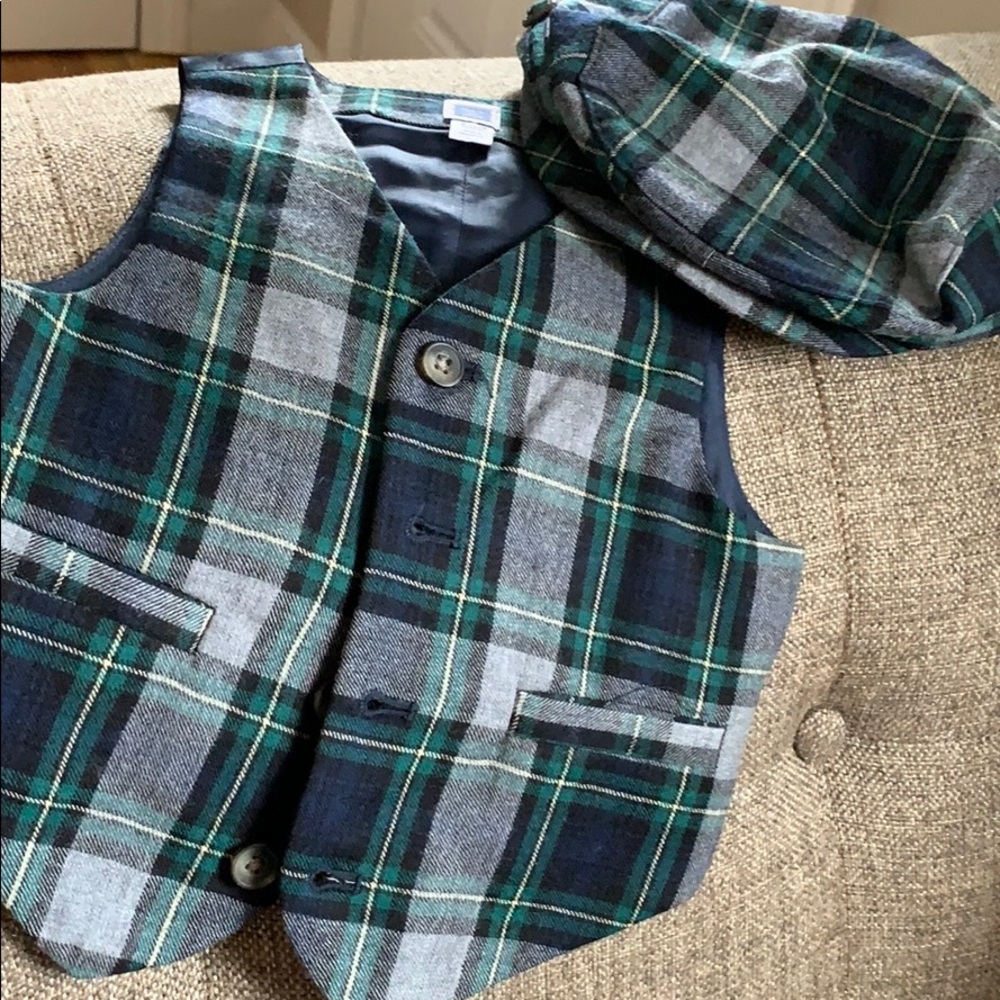 Janie & Jack vest and hat set